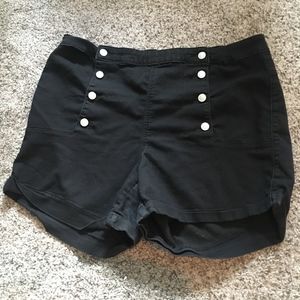 Black High Waisted Jean Shorts